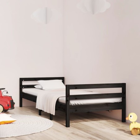 vidaXL Estructura de cama madera maciza de pino negro 80x200 cm