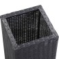 vidaXL Conjunto de arriates de ratán sintético negro 3 piezas