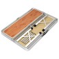 vidaXL Mesa de camping plegable con 2 bancos aluminio marrón vidaXL Mesa de camping plegable con 2 bancos aluminio marrón