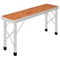 vidaXL Mesa de camping plegable con 2 bancos aluminio marrón vidaXL Mesa de camping plegable con 2 bancos aluminio marrón