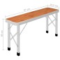 vidaXL Mesa de camping plegable con 2 bancos aluminio marrón vidaXL Mesa de camping plegable con 2 bancos aluminio marrón