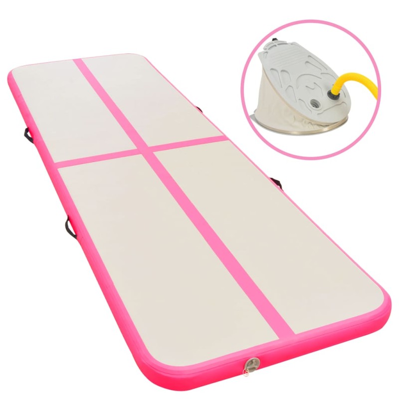 vidaXL Esterilla inflable de gimnasia con bomba 700x100x10 cm PVC rosa vidaXL Esterilla inflable de gimnasia con bomba 700x100x10 cm PVC rosa
