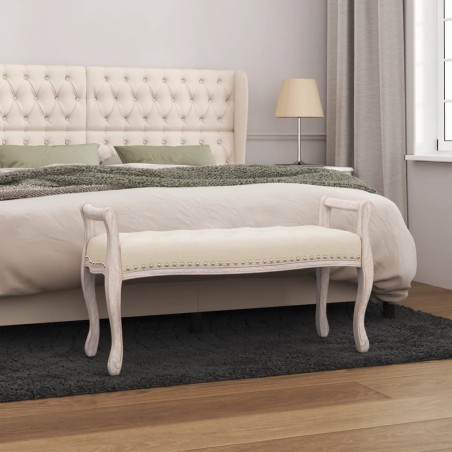 vidaXL Banco beige lino 110x45x60 cm
