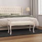 vidaXL Banco beige lino 110x45x60 cm
