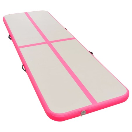 vidaXL Esterilla inflable de gimnasia con bomba 700x100x10 cm PVC rosa