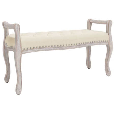 vidaXL Banco beige lino 110x45x60 cm