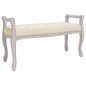 vidaXL Banco beige lino 110x45x60 cm