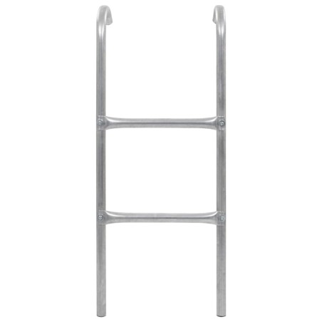 vidaXL Escalera de cama elástica de 2 peldaños acero plateado 72 cm