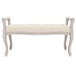 vidaXL Banco beige lino 110x45x60 cm