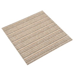 vidaXL Baldosas de suelo de moqueta 20 uds 5 m² 50x50 cm beige rayado