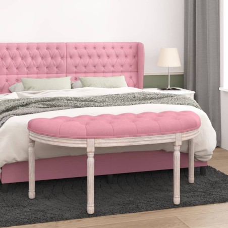 vidaXL Banco de terciopelo rosa 110,5x45x49 cm