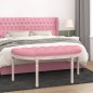 vidaXL Banco de terciopelo rosa 110,5x45x49 cm