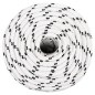 vidaXL Cuerda para barco trenzada poliéster blanco 14 mmx250 m