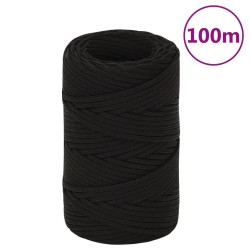 vidaXL Cuerda de trabajo poliéster negro 2 mm 100 m