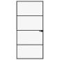 vidaXL Puerta de interior vidrio templado y aluminio negro 93x201,5 cm