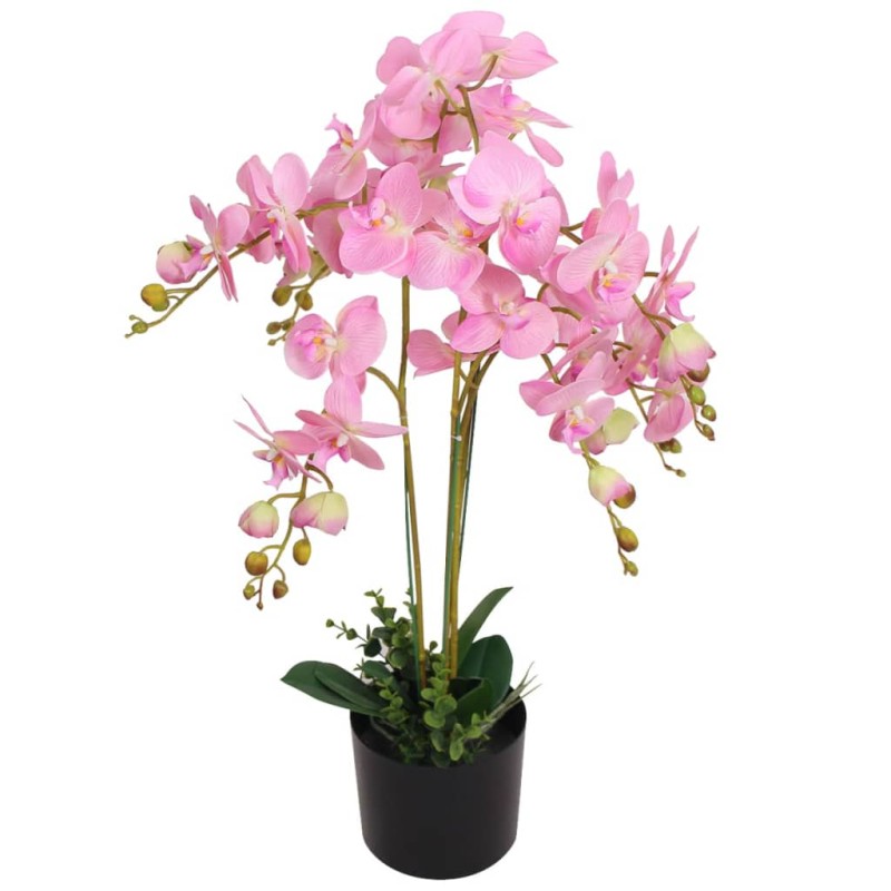 vidaXL Planta de orquídea artificial con macetero rosa 75 cm vidaXL Planta de orquídea artificial con macetero rosa 75 cm