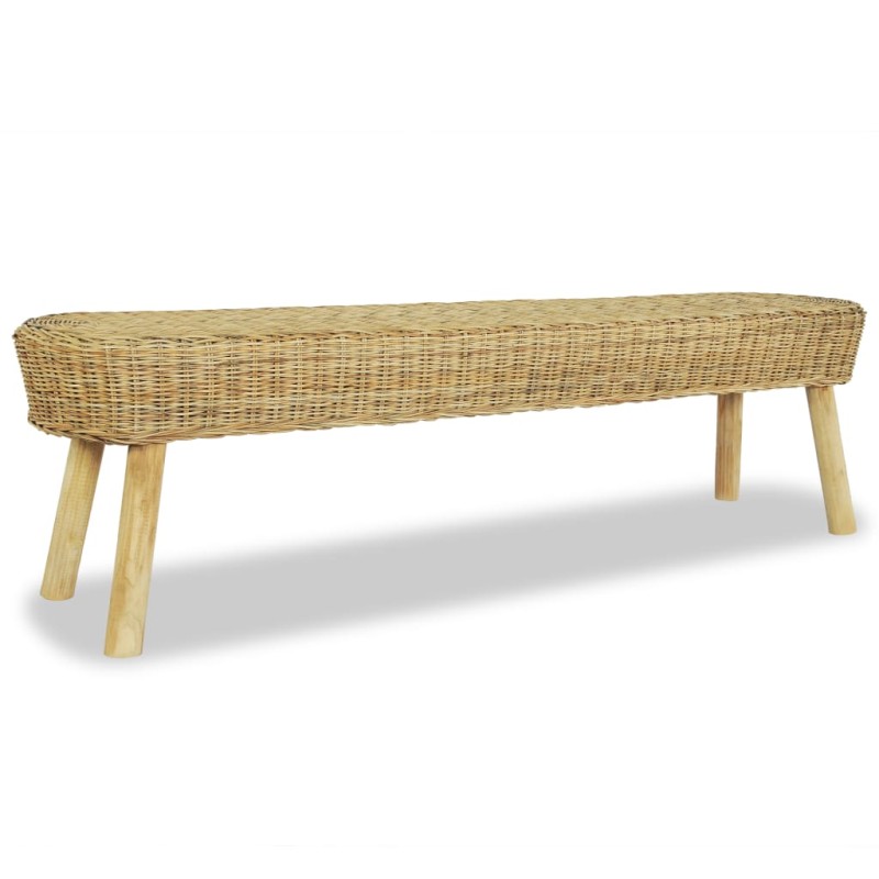 vidaXL Banco de recibidor de ratán natural 160x35x45 cm vidaXL Banco de recibidor de ratán natural 160x35x45 cm