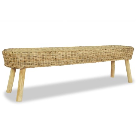 vidaXL Banco de recibidor de ratán natural 160x35x45 cm