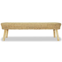 vidaXL Banco de recibidor de ratán natural 160x35x45 cm