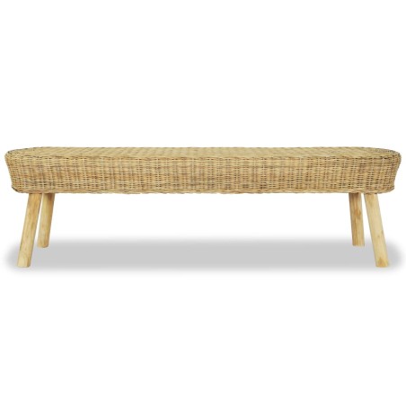 vidaXL Banco de recibidor de ratán natural 160x35x45 cm