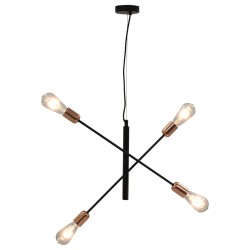 vidaXL Lámparas de techo con bombillas filamento 2 W negro y cobre E27