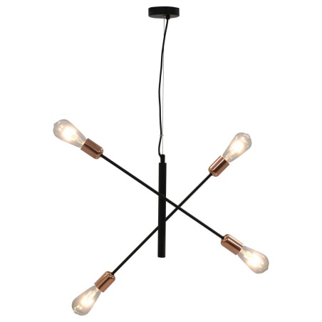 vidaXL Lámparas de techo con bombillas filamento 2 W negro y cobre E27