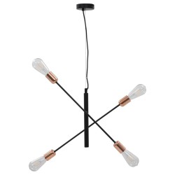 vidaXL Lámparas de techo con bombillas filamento 2 W negro y cobre E27