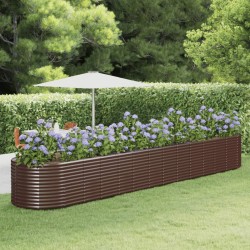vidaXL Jardinera de acero recubrimiento en polvo marrón 554x100x68 cm