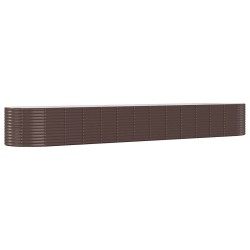 vidaXL Jardinera de acero recubrimiento en polvo marrón 554x100x68 cm