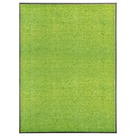 vidaXL Felpudo lavable verde 90x120 cm
