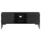 vidaXL Mueble para TV de madera maciza de mango negro 115x30x46 cm