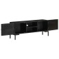 vidaXL Mueble para TV de madera maciza de mango negro 115x30x46 cm