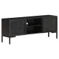 vidaXL Mueble para TV de madera maciza de mango negro 115x30x46 cm