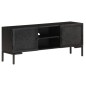 vidaXL Mueble para TV de madera maciza de mango negro 115x30x46 cm