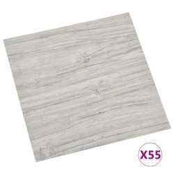 vidaXL Lamas para suelo autoadhesivas 55 uds PVC 5,11 m² gris claro