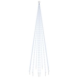 vidaXL Árbol de Navidad en asta de bandera 310 LED blanco frío 300 cm