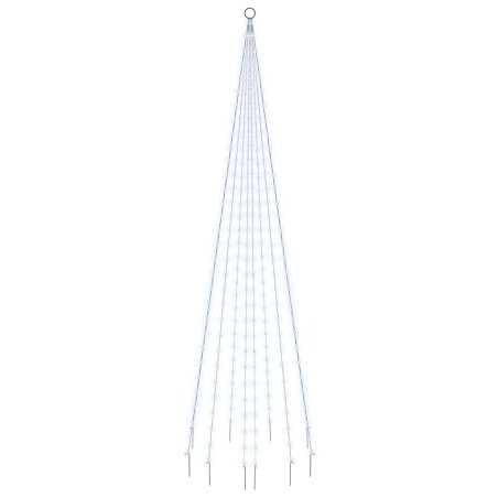 vidaXL Árbol de Navidad en asta de bandera 310 LED blanco frío 300 cm