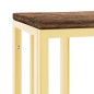 vidaXL Mesa consola acero inoxidable y madera maciza reciclada dorada vidaXL Mesa consola acero inoxidable y madera maciza reciclada dorada