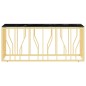 vidaXL Mesa de centro de acero inoxidable y vidrio dorada 110x45x45 cm vidaXL Mesa de centro de acero inoxidable y vidrio dorada 110x45x45 cm