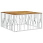 vidaXL Mesa de centro acero inoxidable y madera maciza acacia plateado