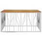 vidaXL Mesa de centro acero inoxidable y madera maciza acacia plateado