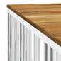 vidaXL Mesa de centro acero inoxidable y madera maciza acacia plateado