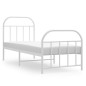 vidaXL Estructura cama metal con cabecero y pie cama blanca 75x190 cm vidaXL Estructura cama metal con cabecero y pie cama blanca 75x190 cm