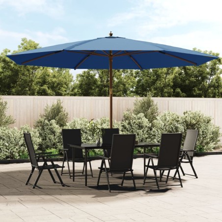 vidaXL Sombrilla de jardín con poste de madera azul azure 400x273 cm