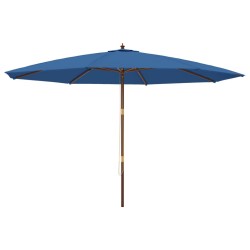 vidaXL Sombrilla de jardín con poste de madera azul azure 400x273 cm