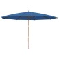 vidaXL Sombrilla de jardín con poste de madera azul azure 400x273 cm vidaXL Sombrilla de jardín con poste de madera azul azure 400x273 cm