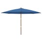 vidaXL Sombrilla de jardín con poste de madera azul azure 400x273 cm vidaXL Sombrilla de jardín con poste de madera azul azure 400x273 cm