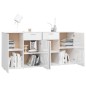 vidaXL Aparador de madera de ingeniería blanco brillo 160x36x75 cm vidaXL Aparador de madera de ingeniería blanco brillo 160x36x75 cm