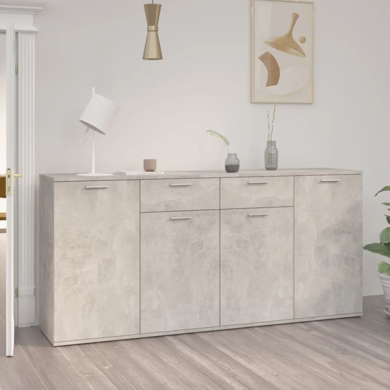 vidaXL Aparador de madera de ingeniería gris 160x36x75 cm vidaXL Aparador de madera de ingeniería gris 160x36x75 cm