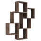 FMD Estantería de pared con 8 compartimentos color oscuro old style FMD Estantería de pared con 8 compartimentos color oscuro old style